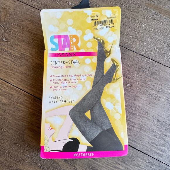 Spanx Women's Size E Heathered Gray Star Power Shaping Tights NEW 195-265lbs - Picture 1 of 7